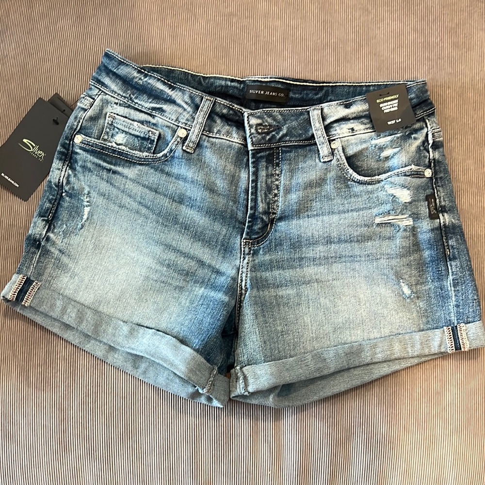Silver Jean Shorts